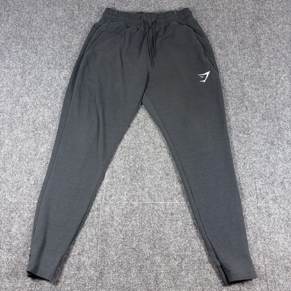 Gymshark Joggers Men's S Black Logo‎ Athletic Cuffed Gym Performance Sweatpants